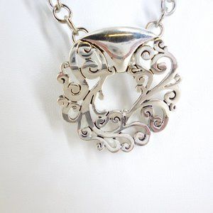 Francesca Visconti Necklace Slider Pendant Silver Tone 15" + 3" NWOT